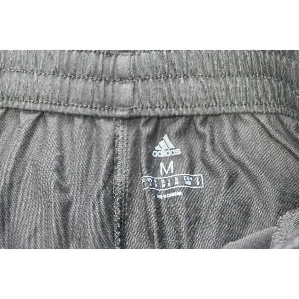 Adidas Sweatpants Tapered Mens Medium Black Joggers Logo Athletic Excellent